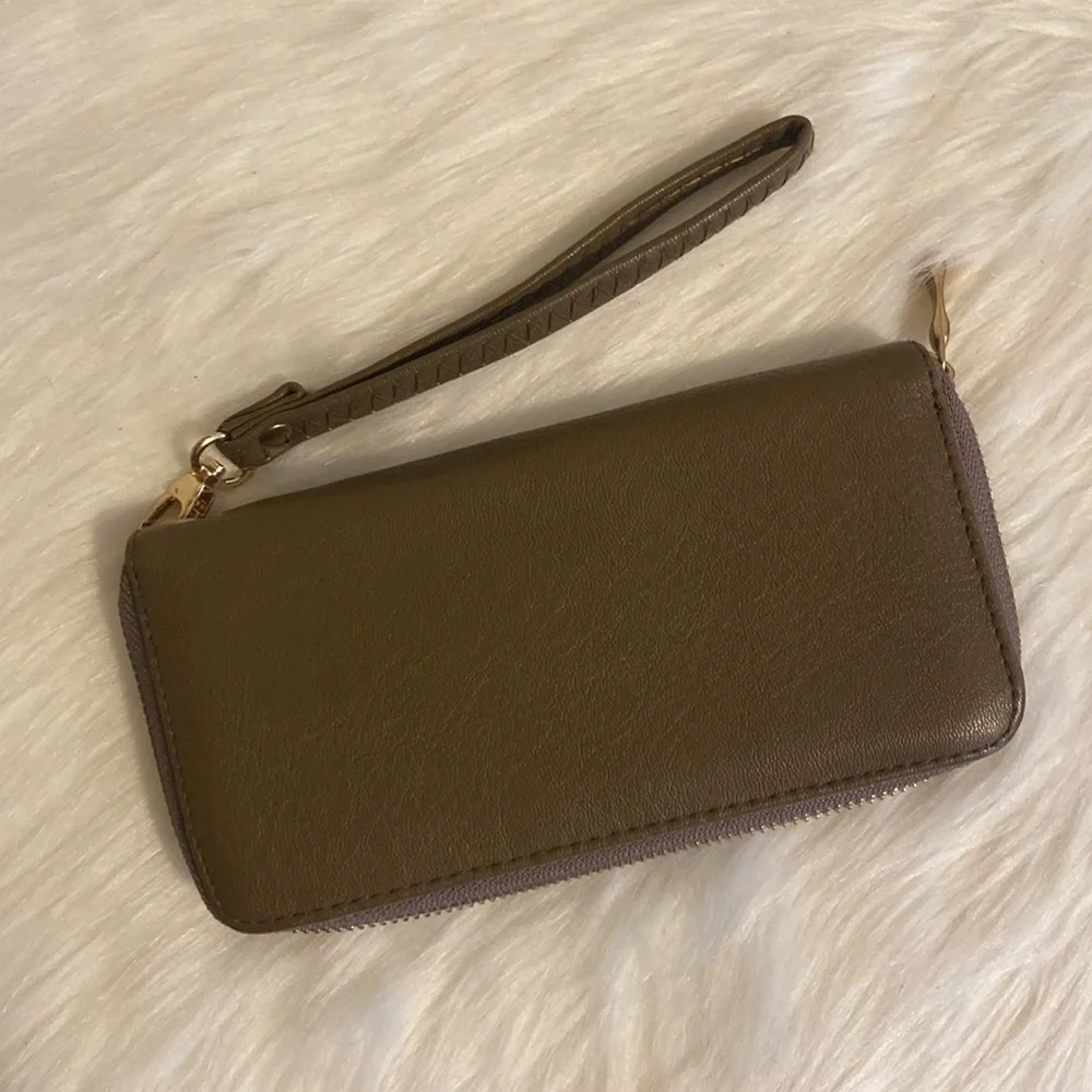 Brown and Gold Wristlet Wallet